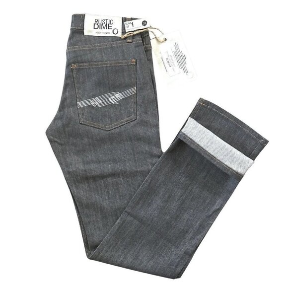 Rustic Dime Men's Slim Fit Charcoal Grey Zip Fly Stretch Jeans Size 28 NWT $60 - Picture 1 of 4
